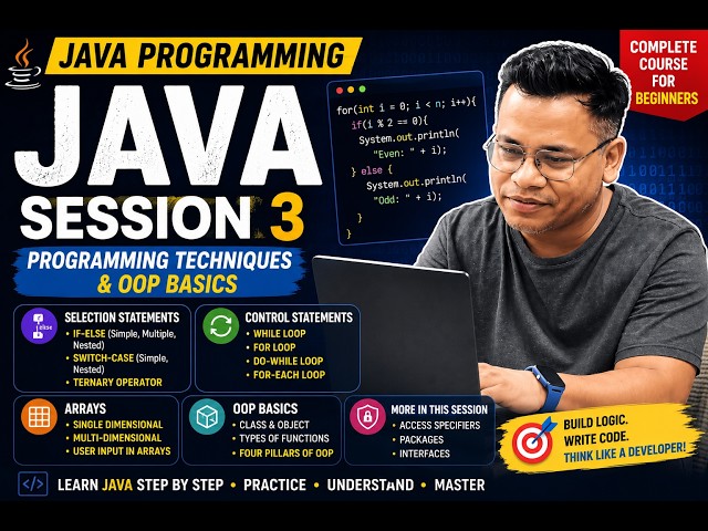 Java Programming Session 3 | Arrays & OOP Basics Explained