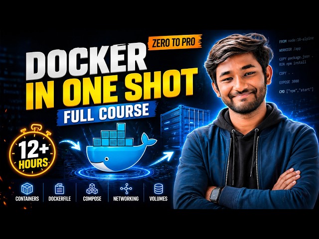Docker Full Course in One Shot (12+ Hours) | Zero to Pro DevOps | Real Project + Docker Compose