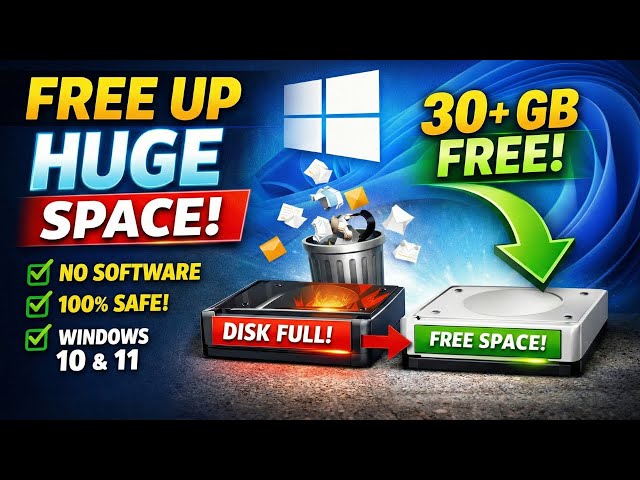 Free Up HUGE Space on Windows 10 & 11 (NO Software, 100% Safe!)
