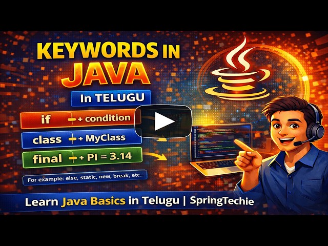 Important Keywords in Java | Core Java in Telugu | SpringTechie