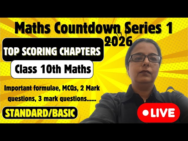 LIVE 🔴 Class 10 Maths Board Revision 🔥 | Top 5 Chapters You MUST Prepare | #scholarclasses#livemaths