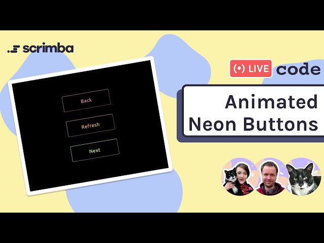 Live-code animated neon buttons | HTML, CSS & JavaScript