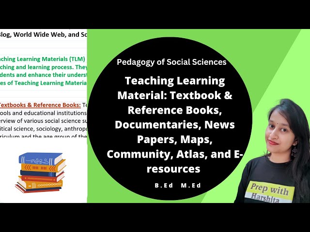 Teaching Learning Material: Textbook & Reference Books, Documentaries, News Papers, Maps, Community