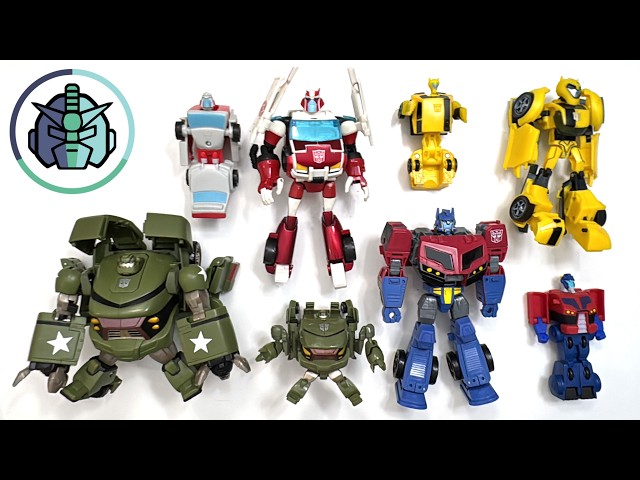 Transformers Animated small and large Optimus Prime Bulkhead Bumblebee Ratchet トランスフォーマー 變形金剛
