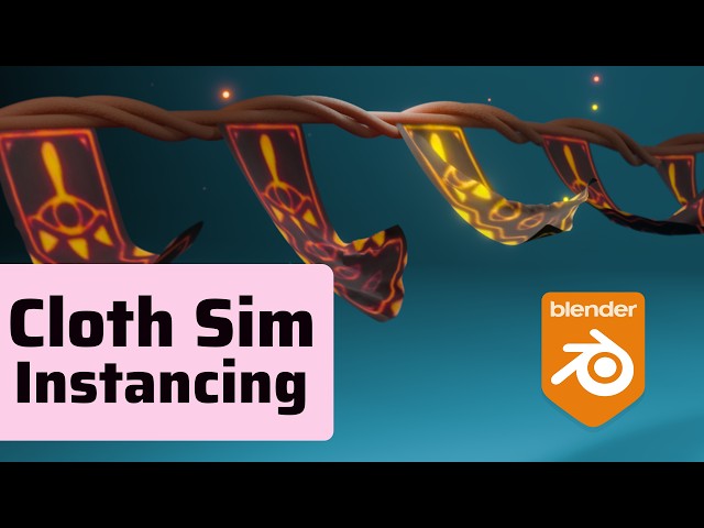 Procedural Cloth Simulation on Curves, Blender Geometry Nodes 5.2+