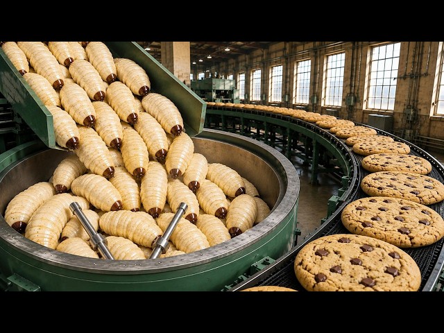The Truth Inside a Mega Factory Processing Palm Weevils Into Protein-Rich Cookies | Full Process