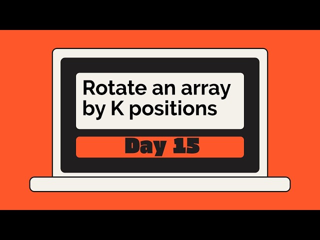 Day 15: Rotate Array by K Positions | LeetCode #189 | Reversal Algorithm | O(n) O(1) | In Tamil