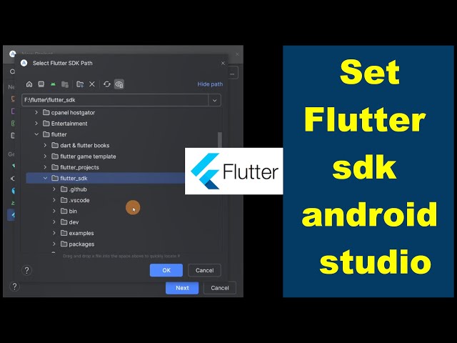 How to set the flutter sdk path and create new flutter project in android studio #flutter #sdk