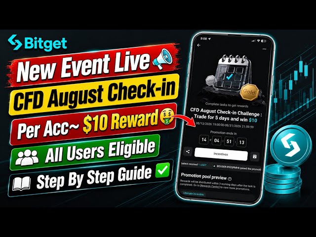 Bitget New Offer Today || Bitget CFD August Check-in Event || Full Step By Step Guide ✅
