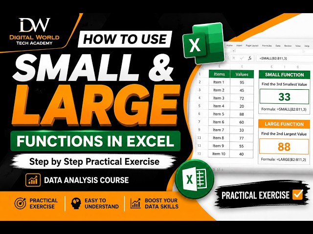 How to Use SMALL & LARGE Functions in Excel | Step by Step Practical Exercise