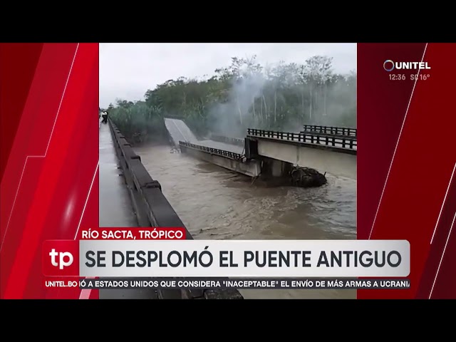 Old Sacta bridge collapses on the new Cochabamba - Santa Cruz highway