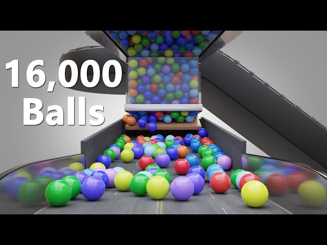 16,000 Colorful Balls Marble Run Loop animation V06