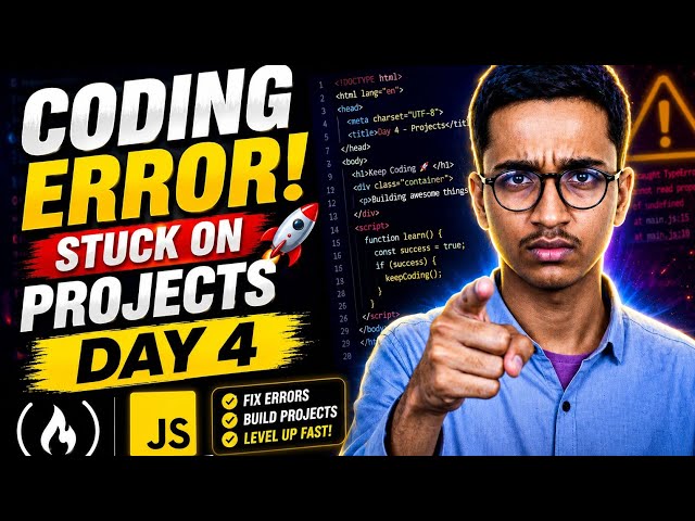 FreeCodeCamp ke Projects me Fas Gaya! 🥲 | Day 4 Coding Vlog