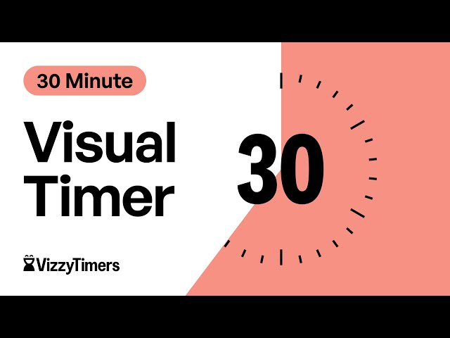 30 Minute Visual Countdown Timer For Classroom, Parents, Kids, ADHD focus, Workouts, by Vizzy Timers
