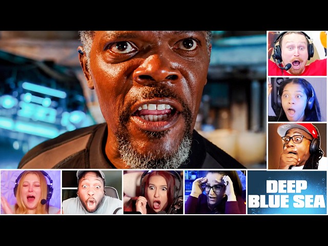 Reactors Reaction... Sam Jack Gets Interrupted MID HERO SPEECH | Deep Blue Sea (1999) Movie Reaction