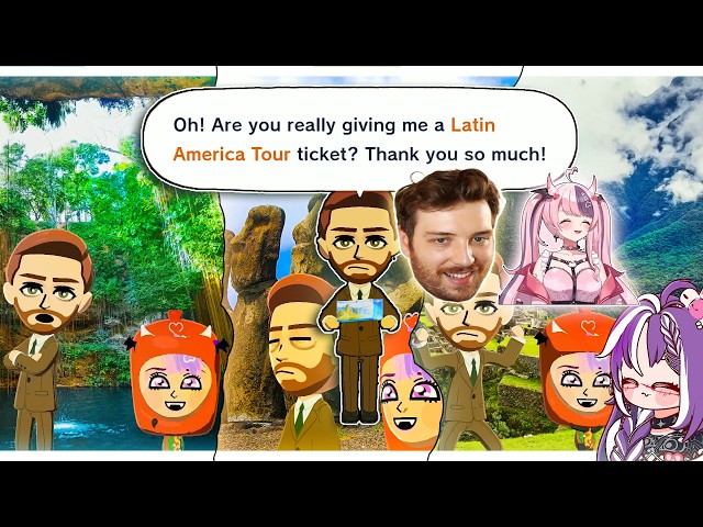 Connor's Mii takes Mousey's Mii on a Latin American Tour Trip - Michi Mochievee Clip TOMODACHI LIFE