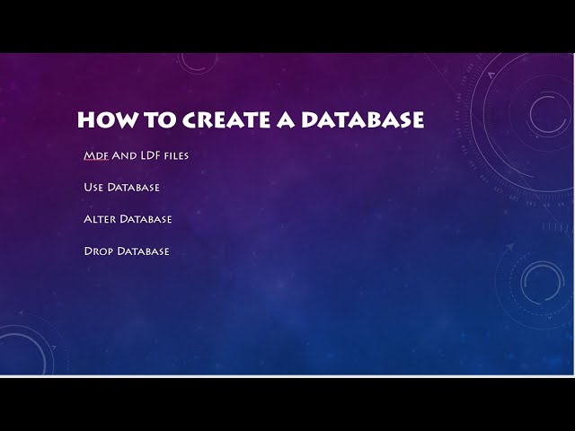 #1 Create Database in MS SQL