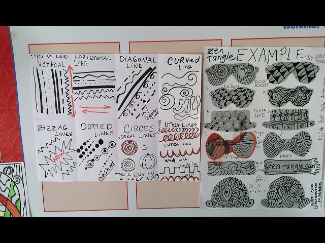Learning All types of lines and textile design bows and accessories upper elementary art kids