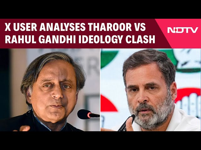 Shashi Tharoor News | X User Analyses Shashi Tharoor vs Rahul Gandhi Ideology Clash, He Responds