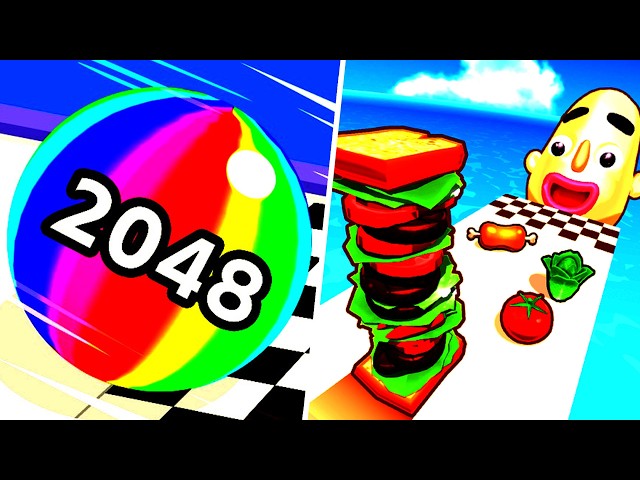 Ball Run 2048 vs Sandwich Runner gameplay - All Level Android,ios #44