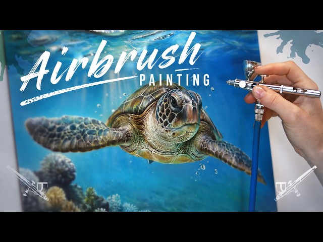 Airbrush painting a Sea Turtle