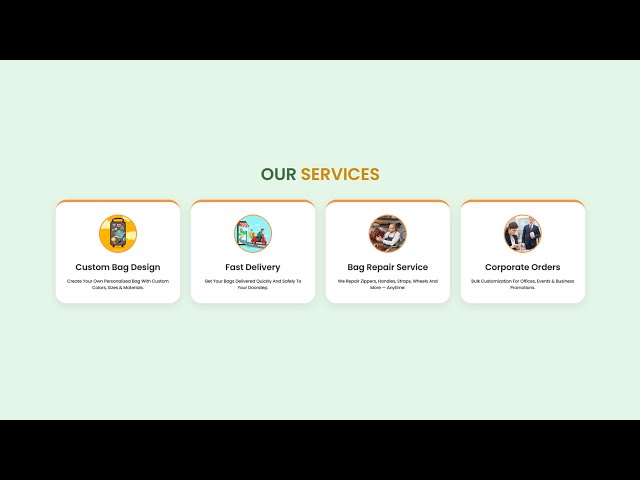 Build a Responsive Luggage Bag Website | Services Page | HTML CSS JavaScript | Part 6