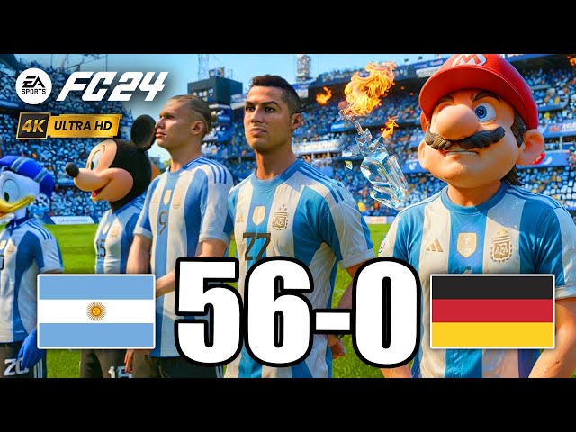 FIFA 23 - RONALDO, SPIDERMAN, MARIO, Haaland, ALL STARS PLAYS TOGETHER | ARGENTINA vs Germany
