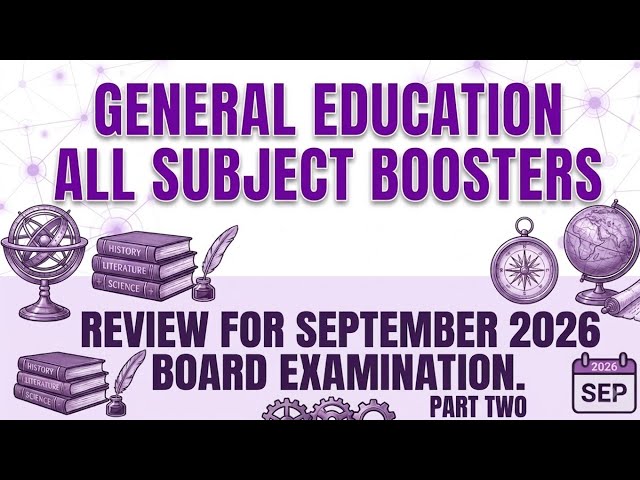 SESSION 15: GENERAL EDUCATION ALL SUBJECTS LET REVIEW DRILLS 200 ITEMS FOR SEPTEMBER 2026 LET
