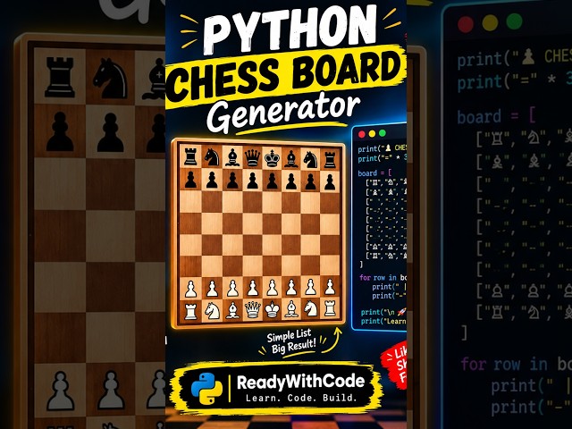 ♟️🐍 **I Built a Chess Board Using Python! | Python Project #13**