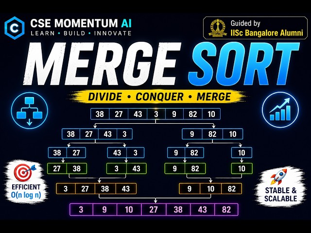 Merge Sort in data structures and algorithms | merge sort algorithm explained with example