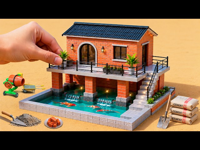 The Most Relaxing Mini Brick House Ever Built! Mini Construction |  @MinMinTractor