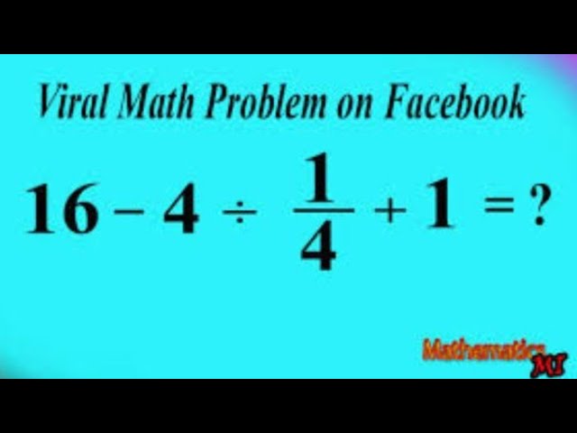 viral math problem on Facebook