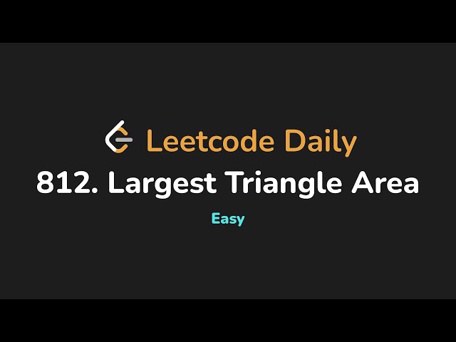 812. Largest Triangle Area | Leetcode Daily - Python