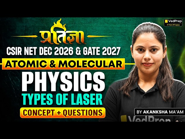 CSIR NET Dec 2026 & GATE 2027 Physics | Atomic & Molecular Physics: Types of Laser | Complete Theory