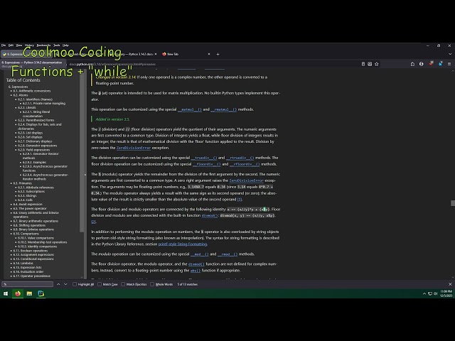 Python 3 Tutorial 4: Functions + "while"
