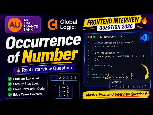 Global Logic | AU Small Bank | Frontend Question 2026 | Occurrence of number
