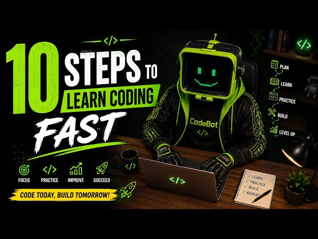 10 Steps to Learn Coding FAST 🚀 | Beginner Roadmap to Become a Better Programmer