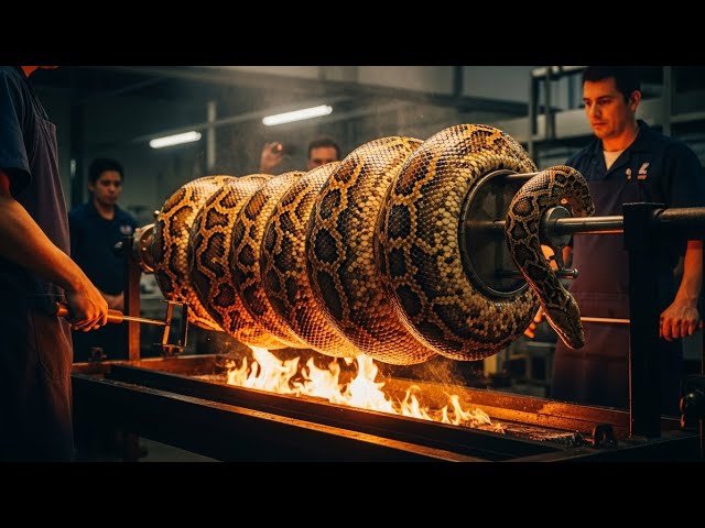 Inside China Factory How the Biggest Python Is Roasted