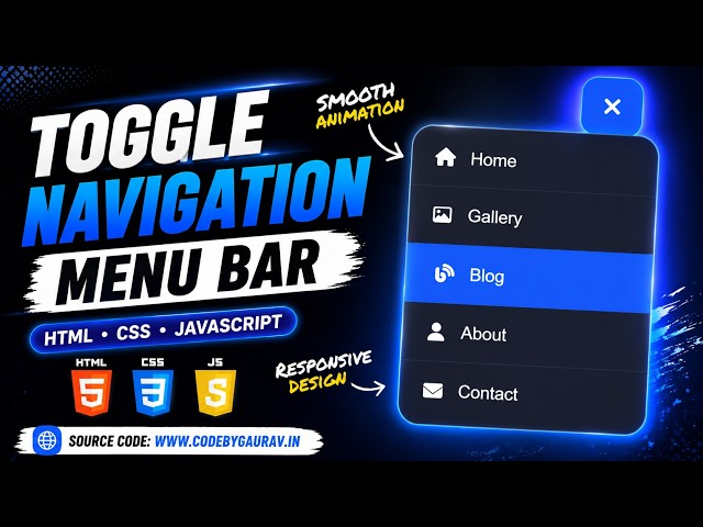 Complete Guide: Responsive Toggle Sidebar & Navigation Menu (HTML & CSS)