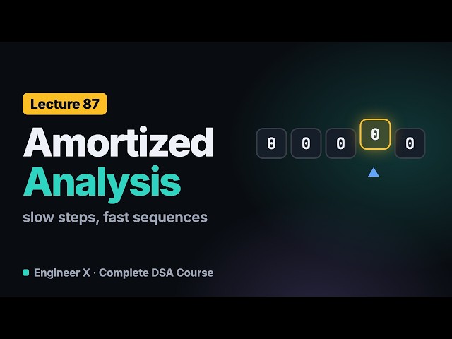 Amortized Analysis Explained: Aggregate Method, Multipop Stack and Binary Counter | DSA Course L87