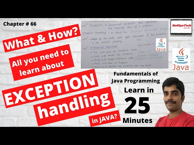 # 66 Exception handling in Java | exception handling | Java Exceptions | Java Tutorial RedSysTech