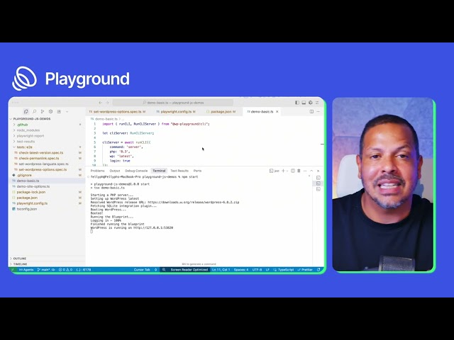 Running WordPress directly from the JavaScript code with runCLI