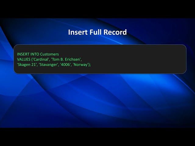 SQL INSERT INTO Statement Explained | Insert Single & Multiple Rows (Lesson 18)