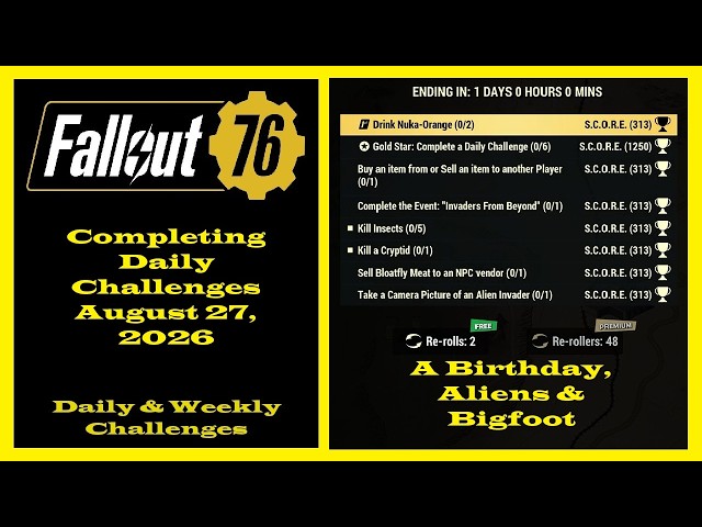Completing Daily Challenges For August 27, 2026 - Fallout 76 Daily Challenges Guide For New Players