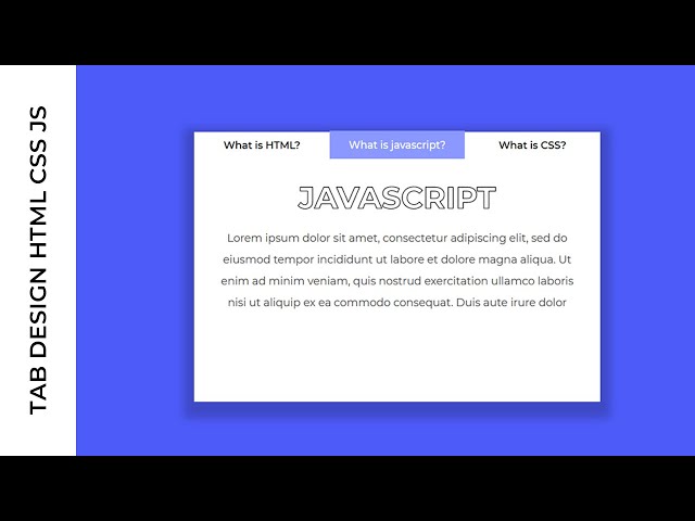 Custom Tab Design with HTML, CSS, and JavaScript