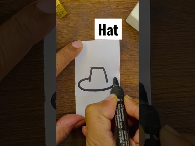 Hat Easy Drawing ! #shorts #drawing #easy #youtubeshorts