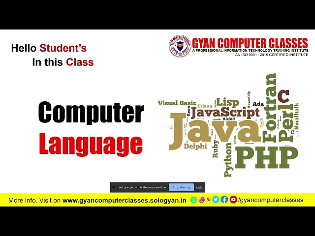 Computer  Language -  | Class - 12 | Online ADCA & DCA - Gyan Computer Classes