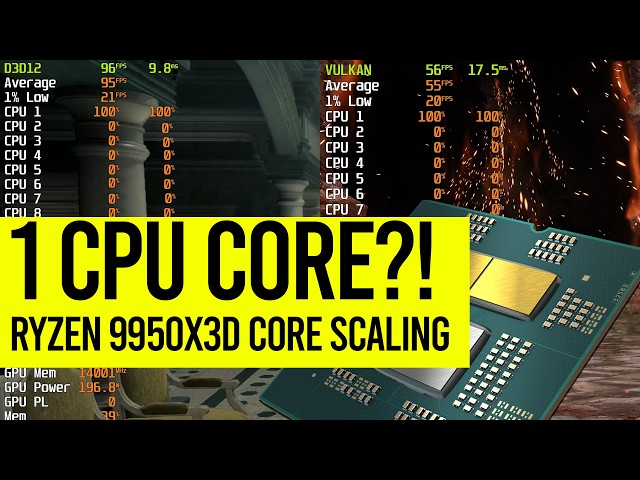 GAMING ON A SINGLE CPU CORE?! Ryzen 9950X3D Core Count Scaling Benchmarks (RTX 5090)