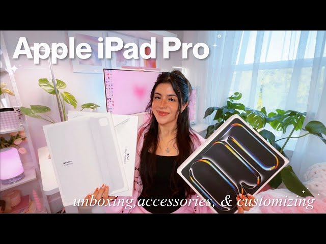 NEW iPad Pro M4 | Apple Pencil Pro, aesthetic unboxing, accessories, & customizing ⊹ ࣪ ˖