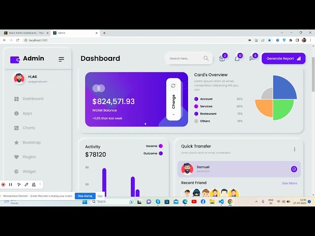 Building Modern Animated Admin Dashboard Template in React Js